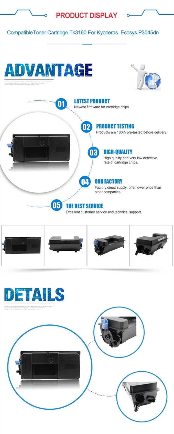 ECOSYS P3050dn Kyocera Toner Cartridge TK3170 Eropa 15500 halaman 430g Per ctg