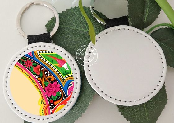 Gantungan Kunci Kosong Kustom Sublimasi Kulit Bentuk Hati Bulat Persegi Panjang