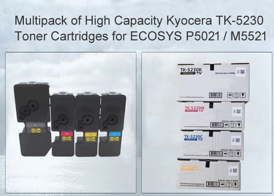 Kyocera Ecosys M5521 Kartrid Toner Hitam dan Warna TK5230 CMYK 4 Paket dengan Japan Toner Powder
