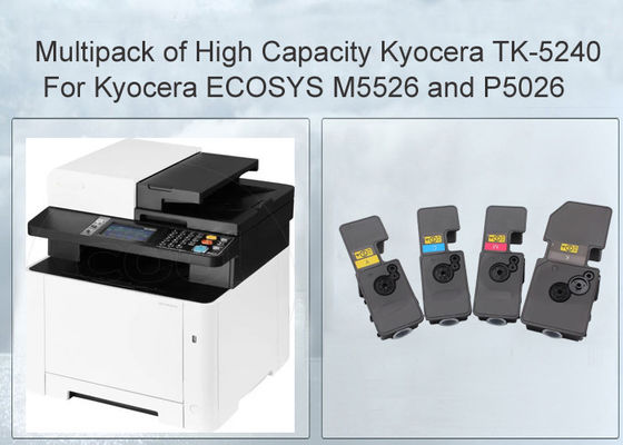 Kartrid Toner Printer Laser Multipack Kyocera TK-5240 CMYK Untuk Kyocera Ecosys M5526cdw