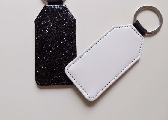 Gantungan Kunci Kosong Kustom Sublimasi Kulit Bentuk Hati Bulat Persegi Panjang