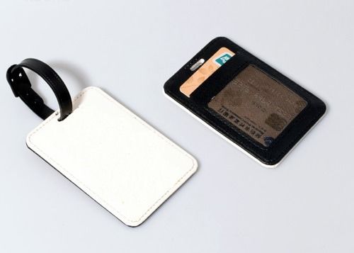 Produk Kosong Sublimasi Kulit Tag Bagasi Dengan Glitter Atau Penyangga Selongsong Kartu